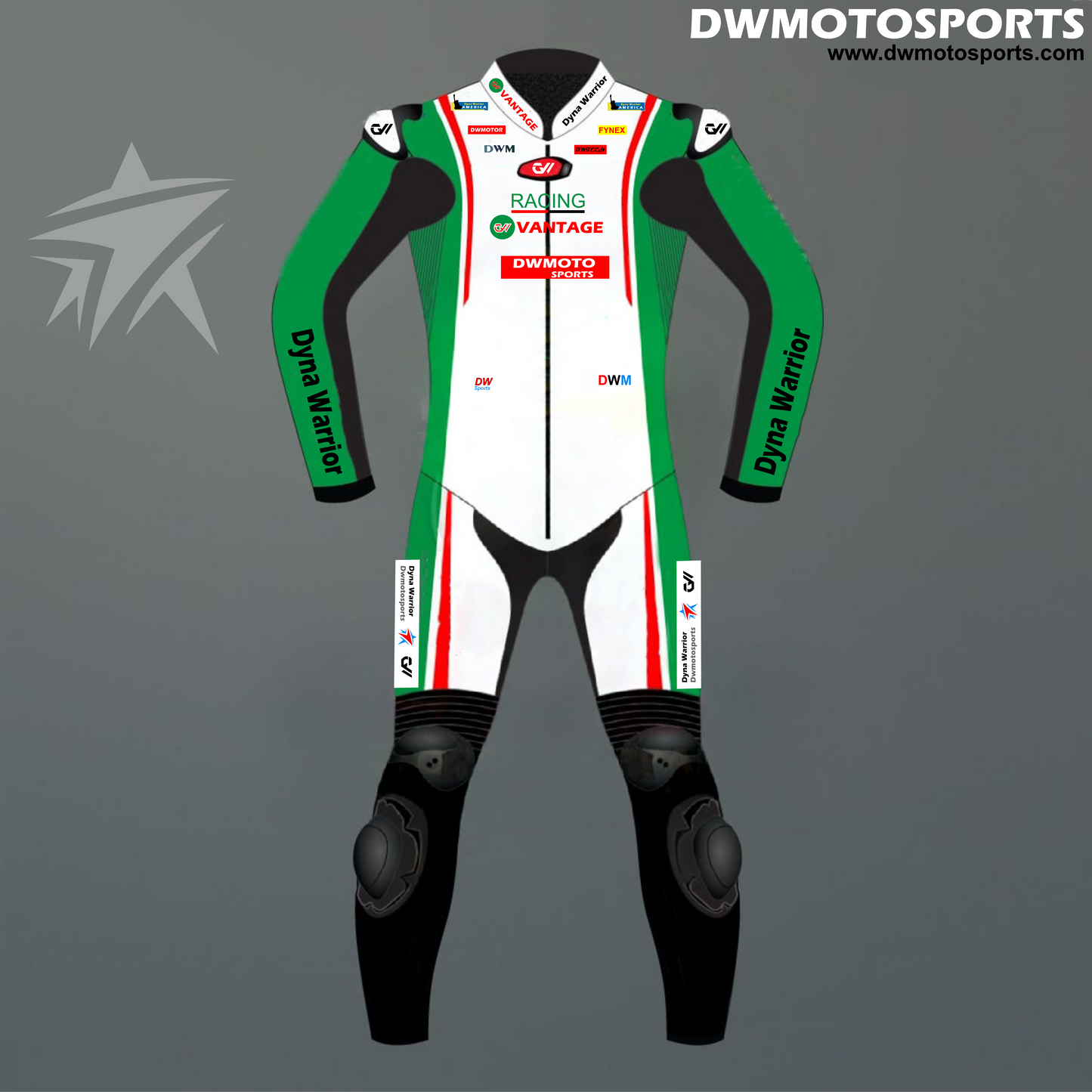 DW Motosports Green Ray Series Racing Suit