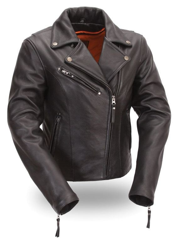 Elpha Ladies Biker Leather Jacket