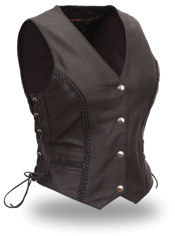 Qwert Ladies Biker Leather Vest