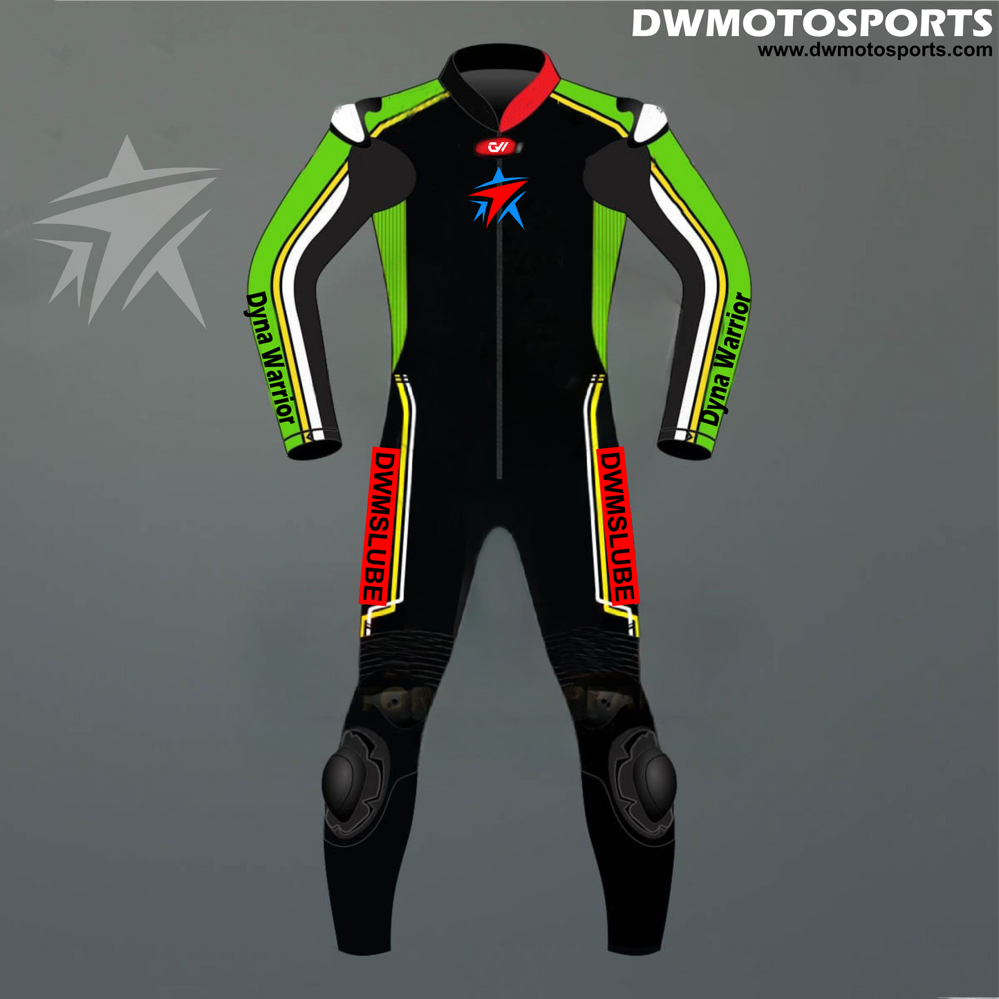 DW Motosports Kinetic Green Racing Suit