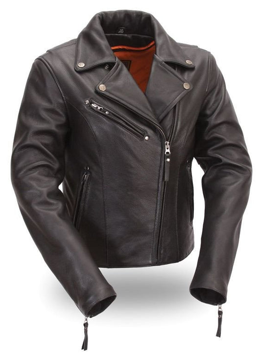 Elpha Ladies Biker Leather Jacket