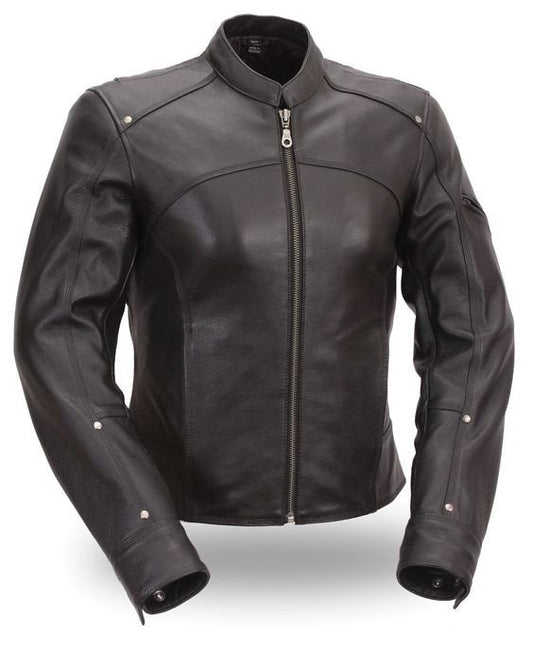 Hely Ladies Biker Leather Jacket