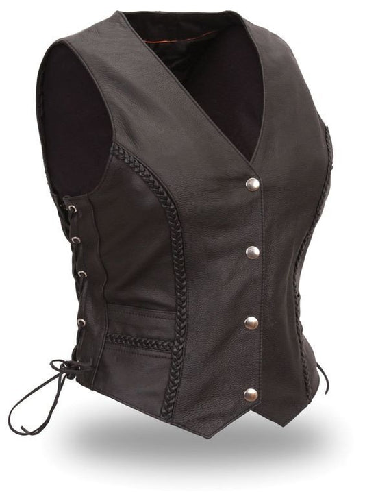 Qwert Ladies Biker Leather Vest