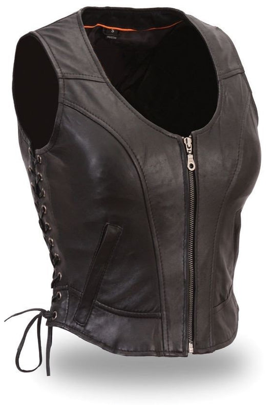 Veters Ladies Biker Leather Vest